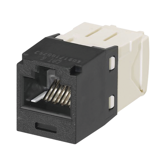 CJ688TGBL Conector Jack RJ45 Estilo TG, Mini-Com, Categoría 6, de 8 posiciones y 8 cables, Color Negro