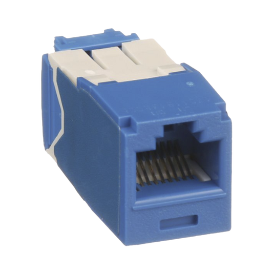 CJ6X88TGBU - Conector Jack RJ45 Estilo TG, Mini-Com, Categor�a 6A, de 8 Posiciones y 8 Cables, Color Azul
