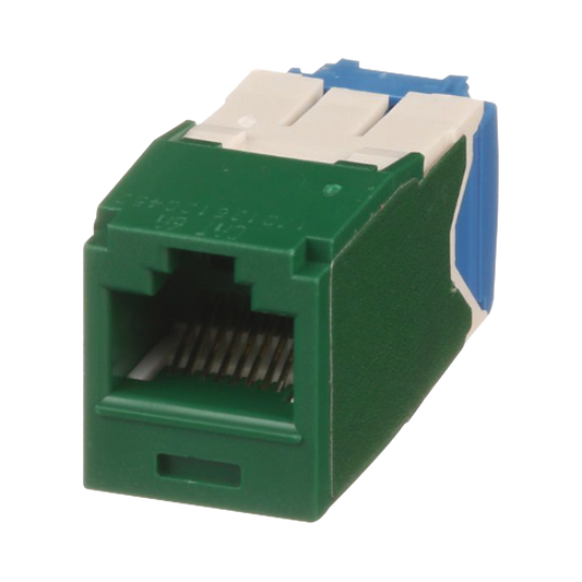 CJ6X88TGGR - Conector Jack RJ45 Estilo TG, Mini-Com, Categor�a 6A, de 8 Posiciones y 8 Cables, Color Verde