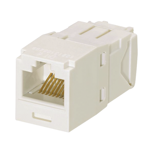 CJ6X88TGIW - Conector Jack RJ45 Estilo TG, Mini-Com, Categor�a 6A, de 8 Posiciones y 8 Cables, Color Blanco Mate