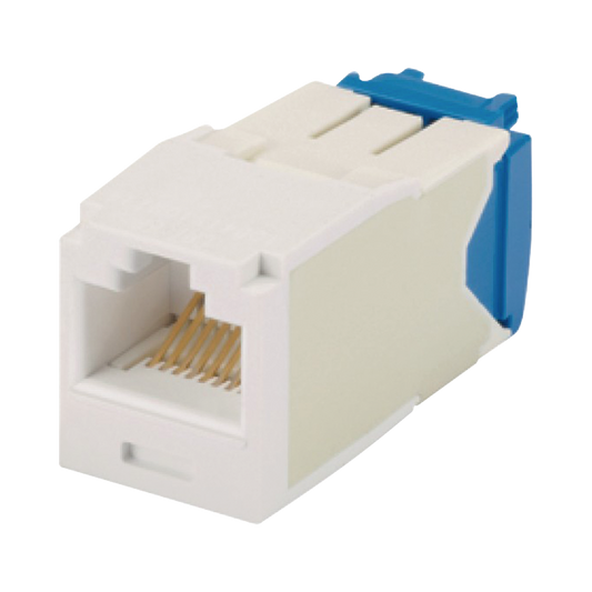 CJ6X88TGWH - Conector Jack RJ45 Estilo TG, Mini-Com, Categor�a 6A, de 8 Posiciones y 8 Cables, Color Blanco