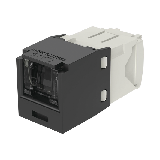 CJH688TGBL - Conector Jack RJ45 Estilo TG con Ventana, Mini-Com, Categor�a 6, de 8 Posiciones y 8 Cables, Color Negro
