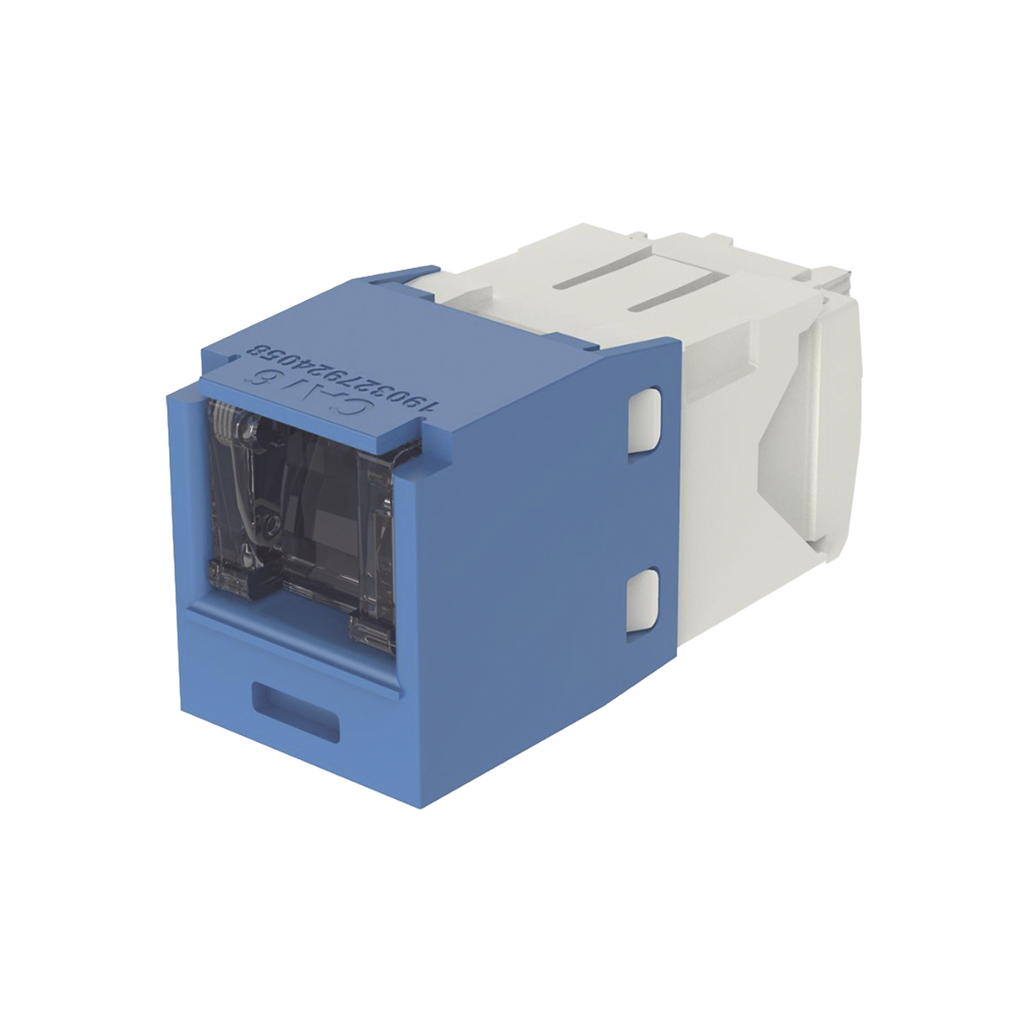 CJH688TGBU - Conector Jack RJ45 Estilo TG con Ventana, Mini-Com, Categor�a 6, de 8 Posiciones y 8 Cables, Color Azul