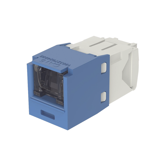 CJH688TGBU - Conector Jack RJ45 Estilo TG con Ventana, Mini-Com, Categor�a 6, de 8 Posiciones y 8 Cables, Color Azul