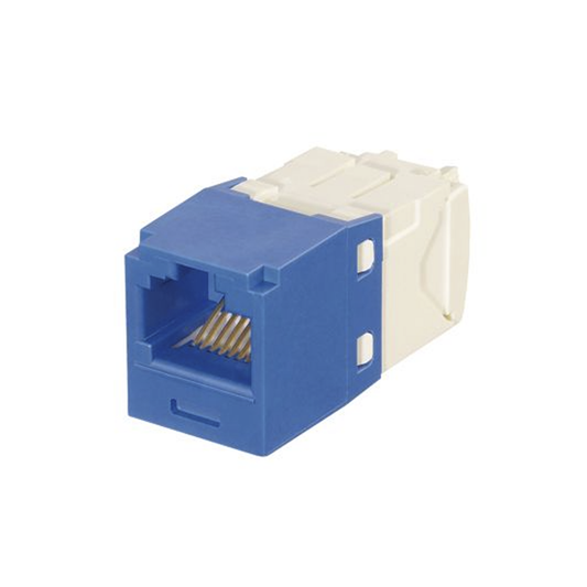 CJK688TGBU Conector Jack RJ45 Estilo TG con Llaveado Azul, Mini-Com, Categoría 6, de 8 posiciones y 8 cables