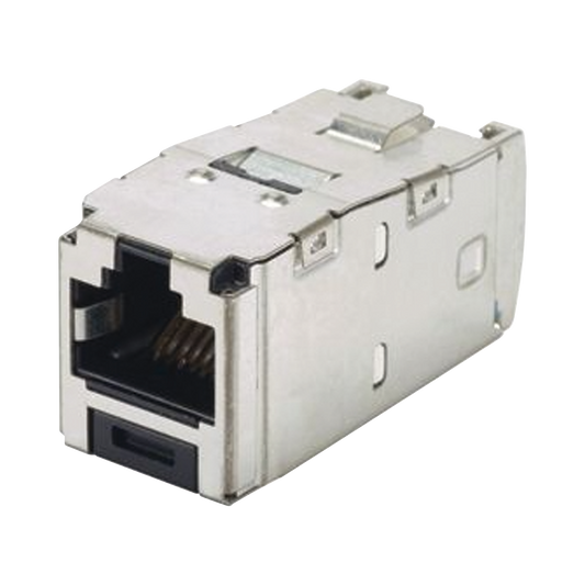CJS6X88TGY - Conector Jack RJ45 Blindado, Estilo TG, Mini-Com, Categor�a 6A, de 8 Posiciones y 8 Cables, Color Negro