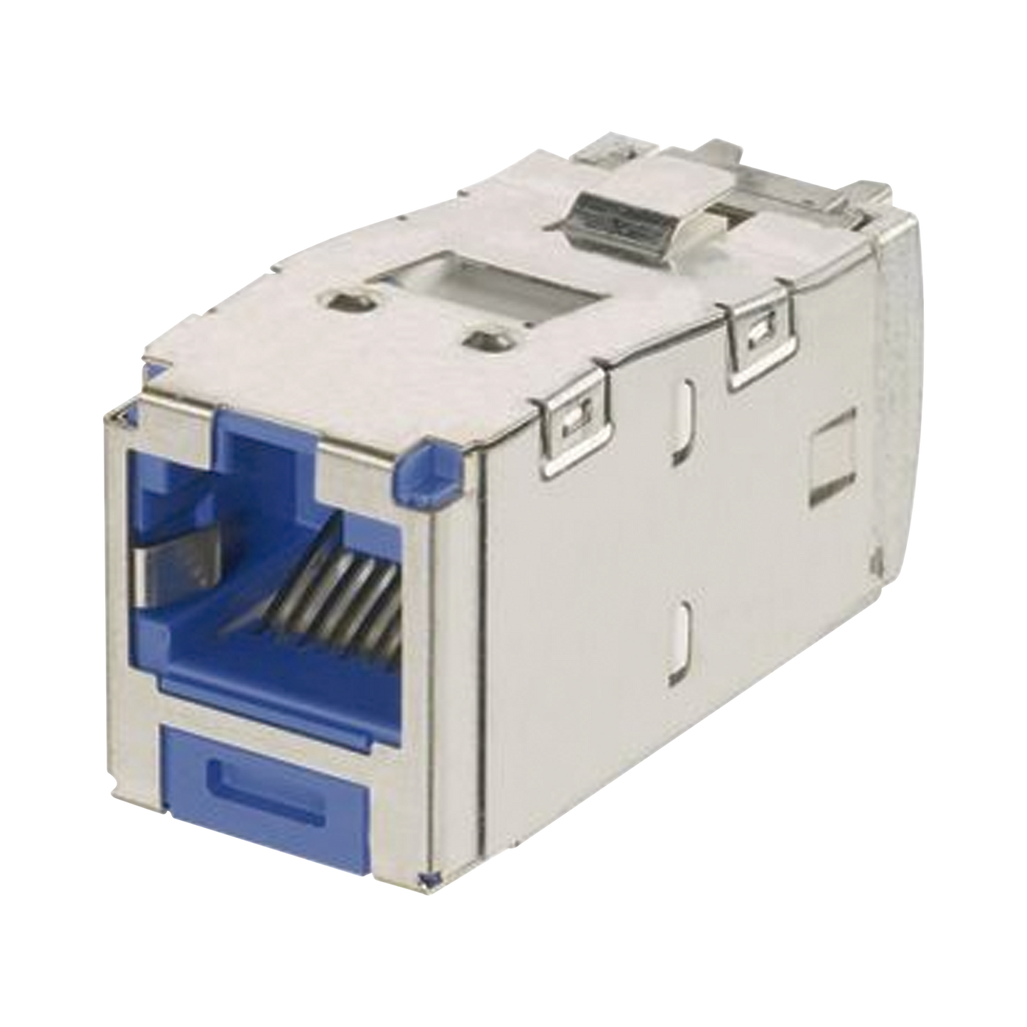 CJSK6X88TGBU - Conector Jack RJ45 Blindado, Llaveado Azul, Estilo TG, Mini-Com, Categor�a 6A, de 8 Posiciones y 8 Cables, Color Azul