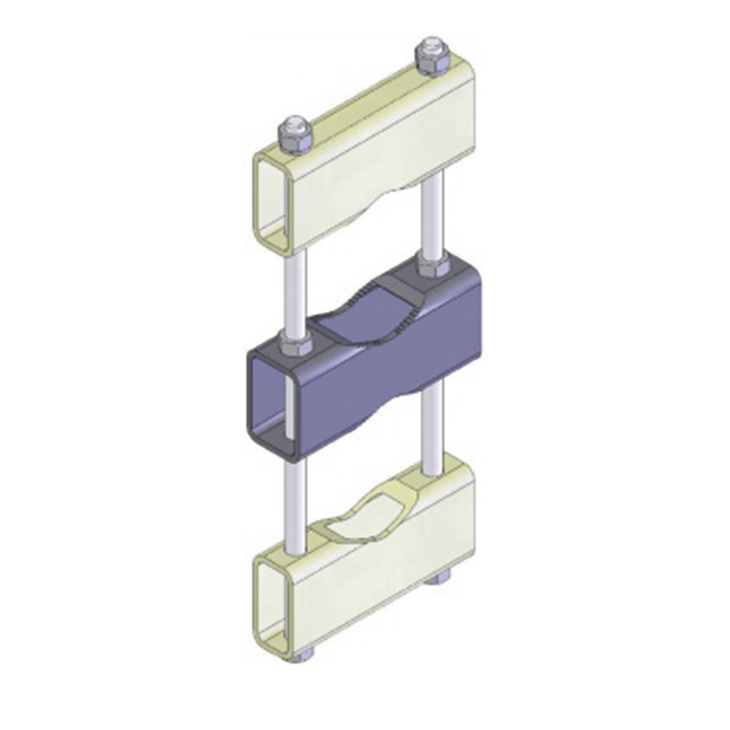 CLAMP-006B - Herraje Sencillo de Montaje para Antenas de 6.0 a 11.43 cm de Diámetro, Acero al Carbón Galvanizado en Caliente.