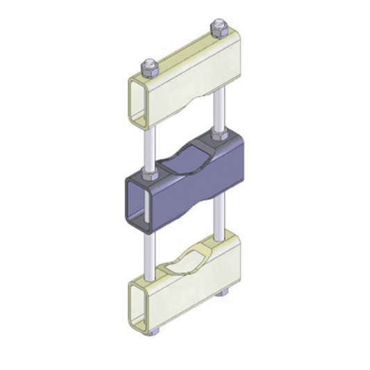 CLAMP-006B - Herraje Sencillo de Montaje para Antenas de 6.0 a 11.43 cm de Diámetro, Acero al Carbón Galvanizado en Caliente.
