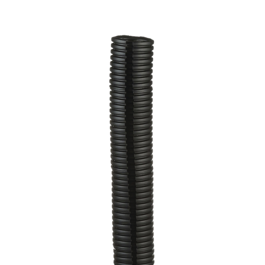 CLT100F-C20 - Tubo Corrugado Abierto para Protección de Cables, 1in (25.4 mm) de Diámetro, 30.5 m de Largo, Color Negro