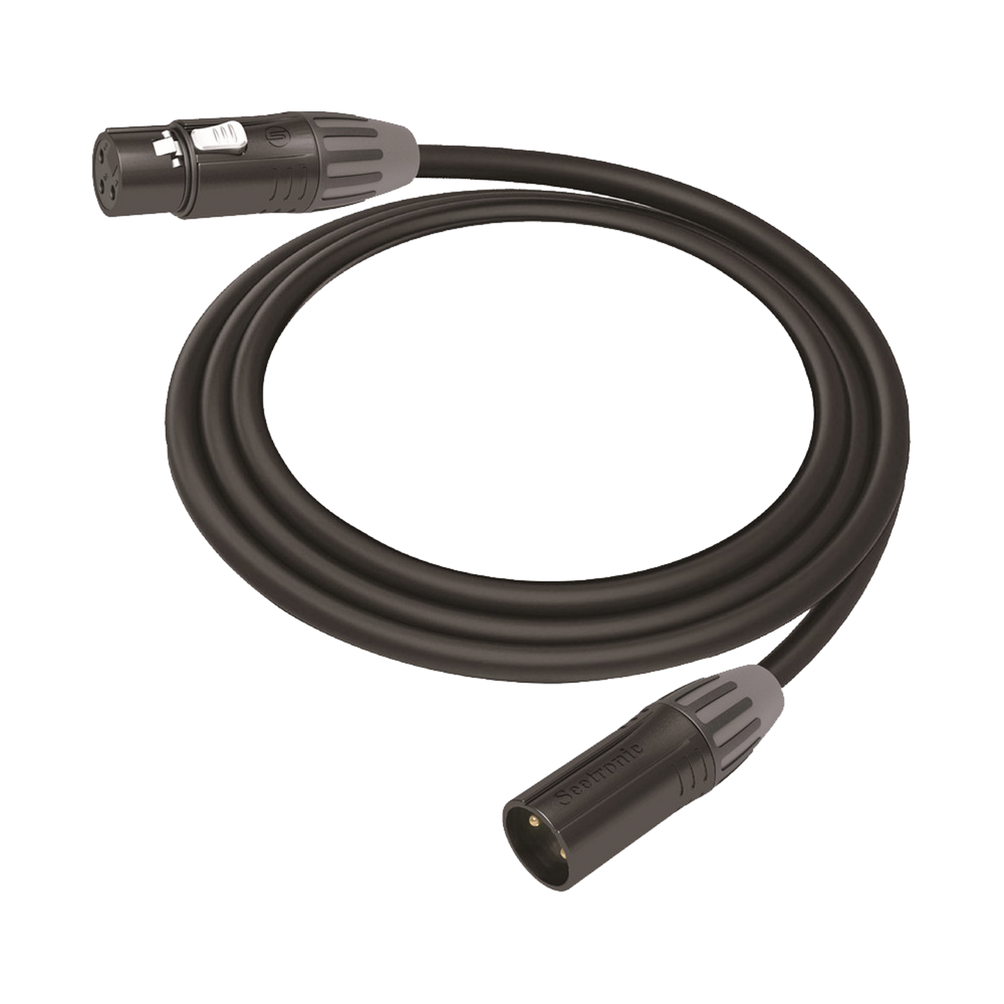 CMC-MF3-MM3-L-10M - Cable XLR | 3 polos | Conector Hembra-Macho | Serie M | Carcasa Negra | Contactos Dorados | Ideal para Microfonía | Longitud 10m