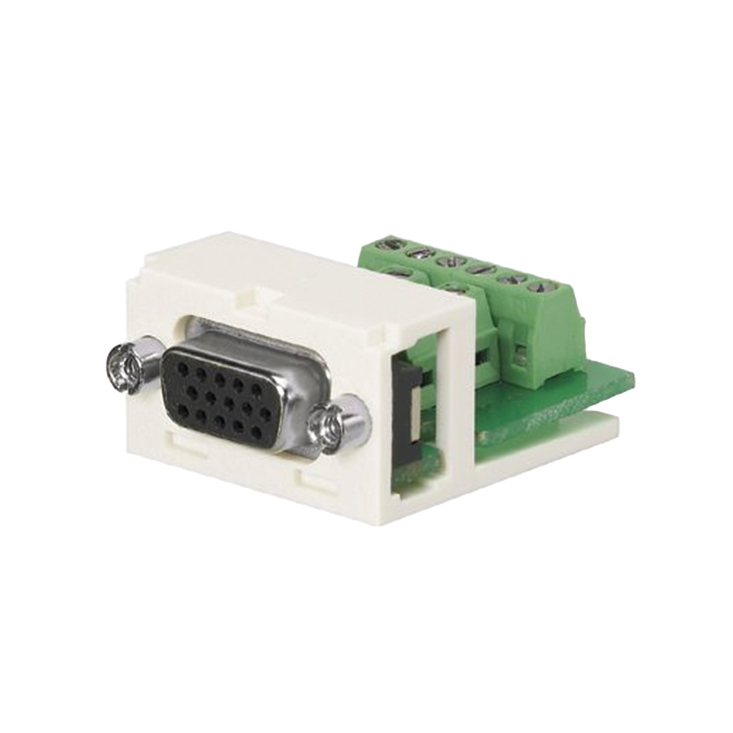 CMD15HDIWY - Conector Sub-D de 15 Pines Tipo Atornillable, Uso en 2 Puertos Mini-Com, Color Blanco Mate