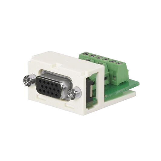 CMD15HDIWY - Conector Sub-D de 15 Pines Tipo Atornillable, Uso en 2 Puertos Mini-Com, Color Blanco Mate