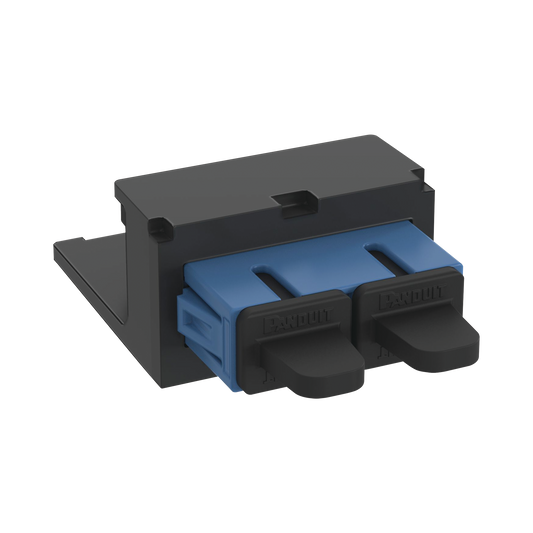CMDBUSCZBL Módulo Acoplador SC Duplex, para Fibra Óptica Monomodo OS1/OS2, Tipo Mini-Com, Color Azul