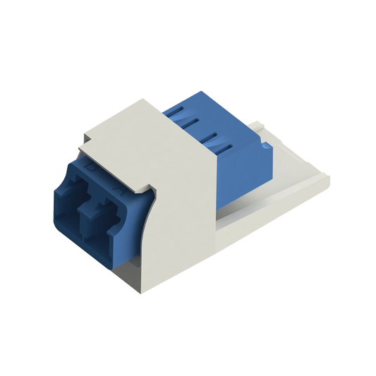 CMDSLCZIW Módulo Acoplador LC Duplex, para Fibra Óptica Monomodo OS1/OS2, Tipo Mini-Com, Color Blanco Mate