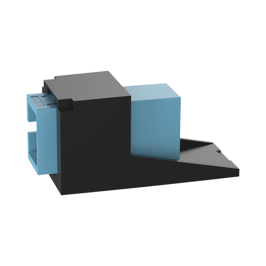 CMSAQSCZBL Módulo Acoplador SC Simplex, para Fibra Óptica Multimodo OM3/OM4, Tipo Mini-Com, Color Aqua