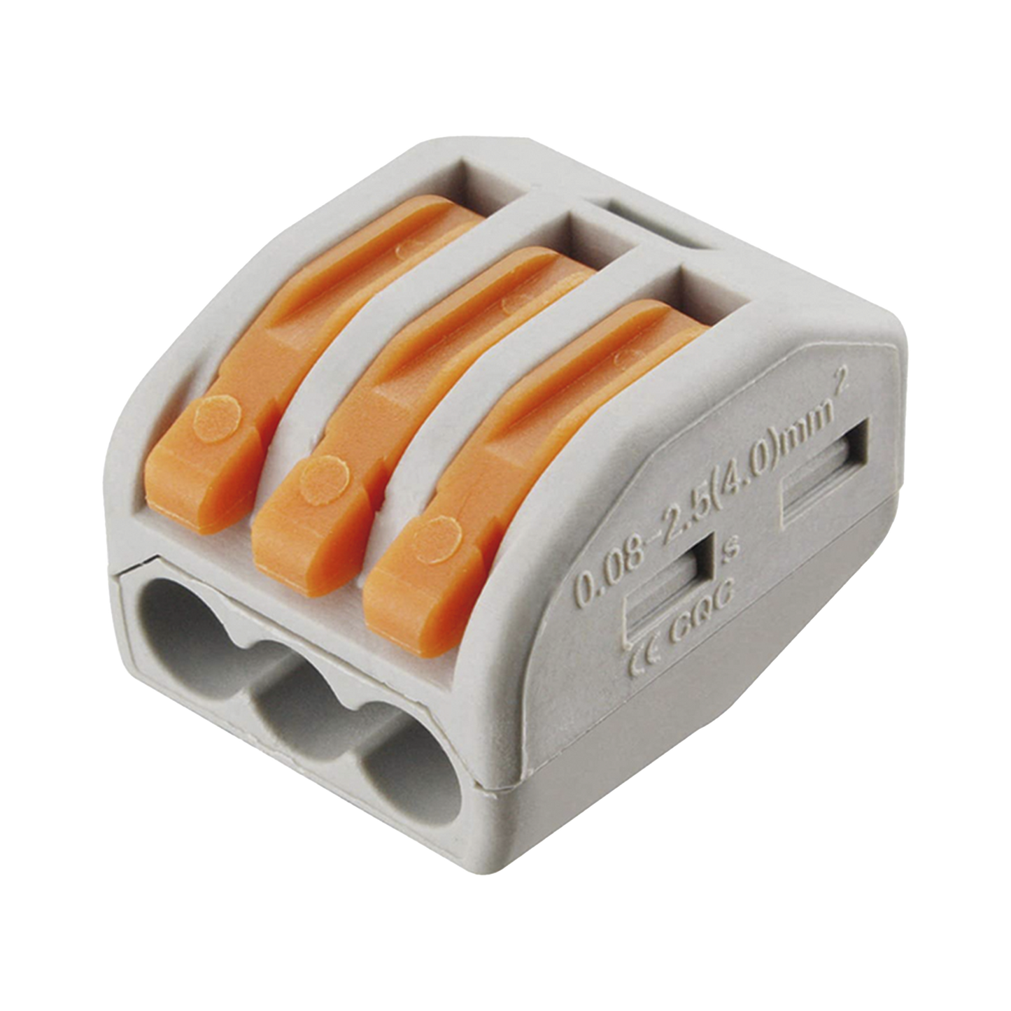 CON-1004 - Conector Compacto para 1 Cable de Entrada 2 Cables de Salida / Cables Compatibles 12AWG-28AWG