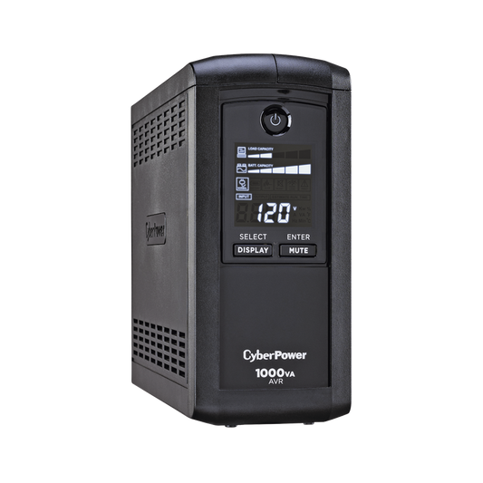 CP1000AVRLCDA - UPS de 1000 VA/600 W, Topología Línea Interactiva, Entrada 120 Vca NEMA 5-15P, Tipo Mini Torre, Con 9 Tomas NEMA 5-15R