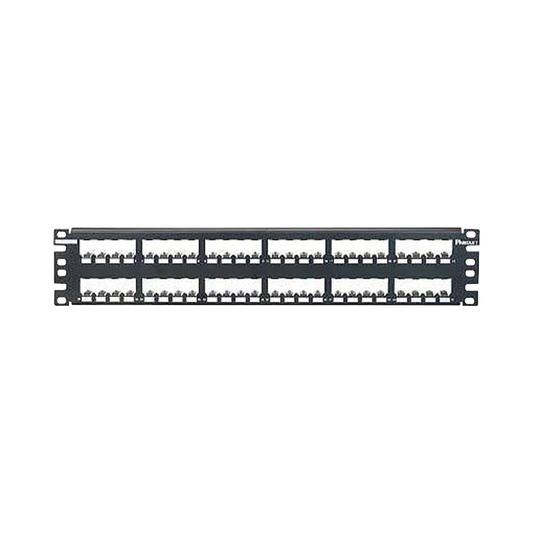 CP48BLY - Panel de Parcheo Modular Mini-Com (Sin Conectores), Plano, Totalmente Blindado, de 48 Puertos, 2UR