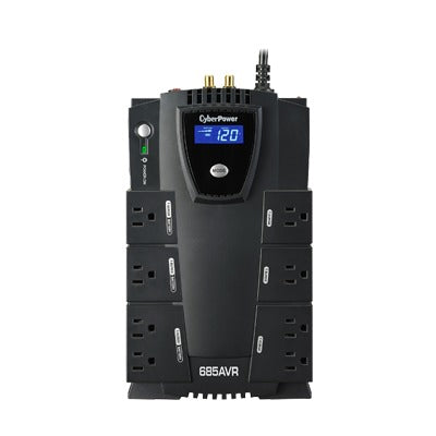 CP685AVRLCD UPS de 685 VA/390 W, Topología Línea Interactiva, Entrada 120 Vca NEMA 5-15P, Tipo Gabinete Compacto, Con 8 Tomas NEMA 5-15R
