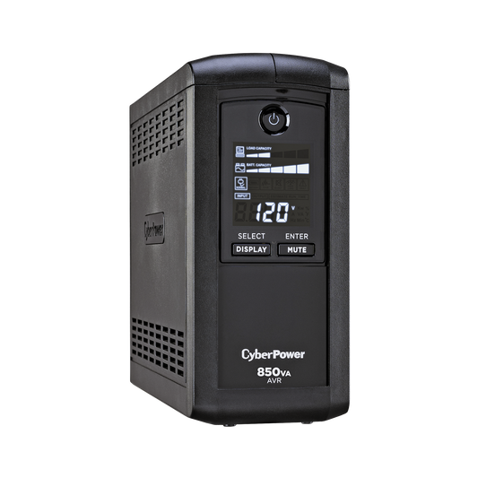 CP850AVRLCD UPS de 850 VA/510 W, Topología Línea Interactiva, Entrada 120 Vca NEMA 5-15P, Tipo Mini Torre, Con 9 Tomas NEMA 5-15R