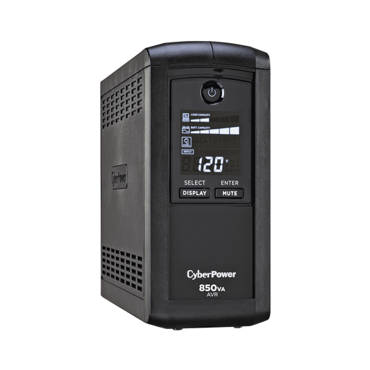 CP850AVRLCDA - UPS de 850 VA/510 W, Topología Línea Interactiva, Entrada 120 Vca NEMA 5-15P, Tipo Mini Torre, Con 9 Tomas NEMA 5-15R