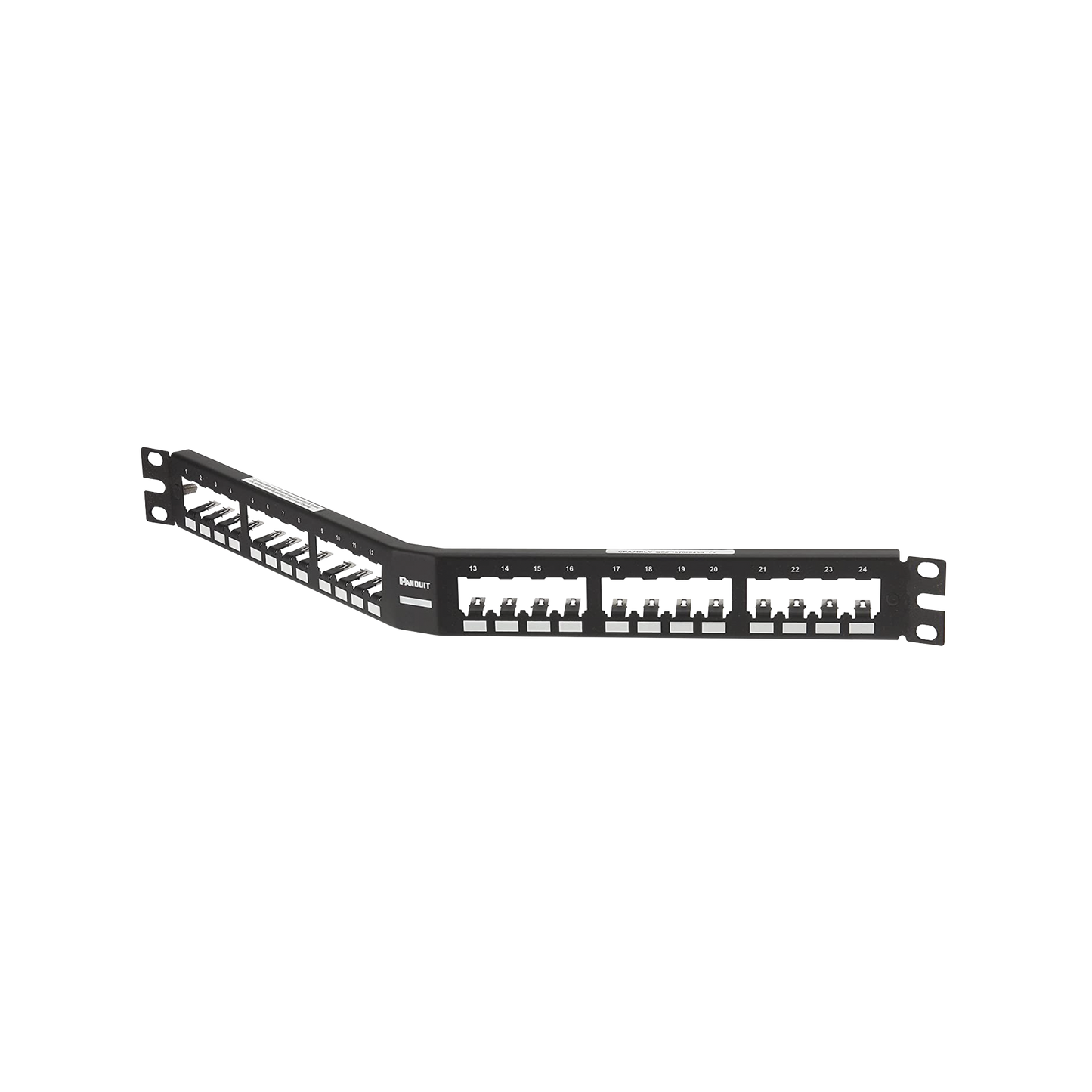 CPA24BLY - Panel de Parcheo Modular Mini-Com (Sin Conectores), Angulado, Totalmente Blindado, de 24 Puertos, 1UR