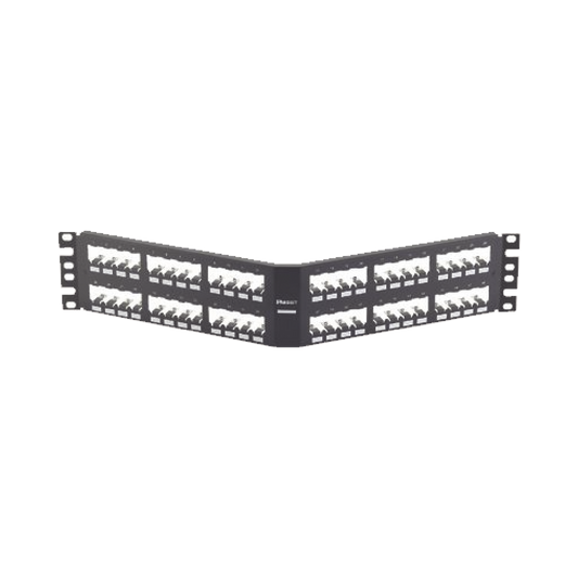 CPA48BLY - Panel de Parcheo Modular Mini-Com (Sin Conectores), Angulado, Totalmente Blindado, de 48 Puertos, 2UR