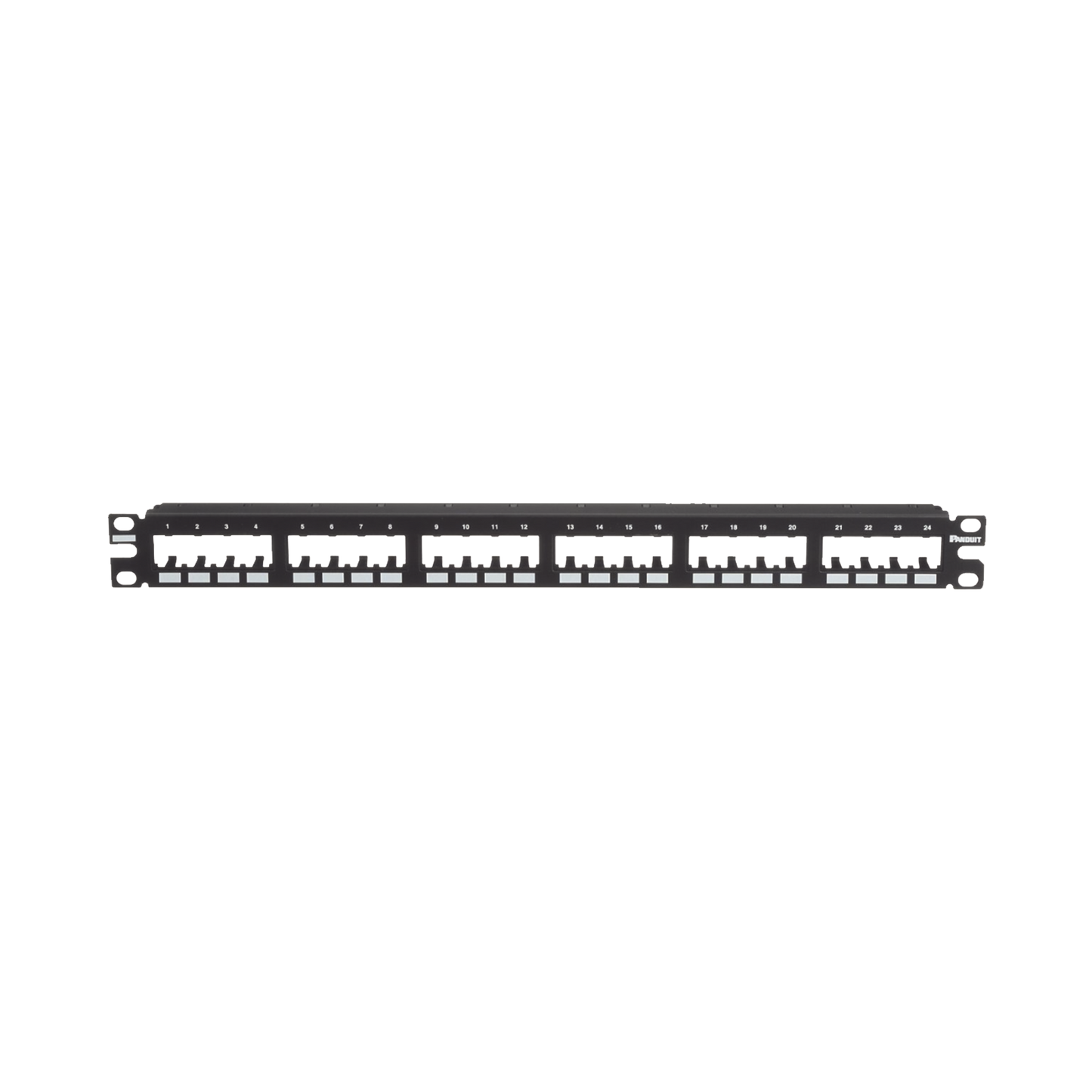 CPP24FMWBLY - Panel de Parcheo Modular Mini-Com (Sin Conectores), Plano de Instalaci�n al Ras, Sin Blindaje, de 24 Puertos, 1UR