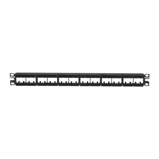 CPPL24WBLY - Panel de Parcheo Modular Mini-Com (Sin Conectores), Plano, Sin Blindaje, Con Etiqueta y Cubierta, de 24 Puertos, 1UR