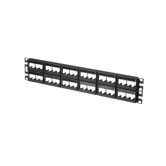 CPPL48WBLY - Panel de Parcheo Modular Mini-Com (Sin Conectores), Plano, Sin Blindaje, Con Etiqueta y Cubierta, de 48 Puertos, 2UR