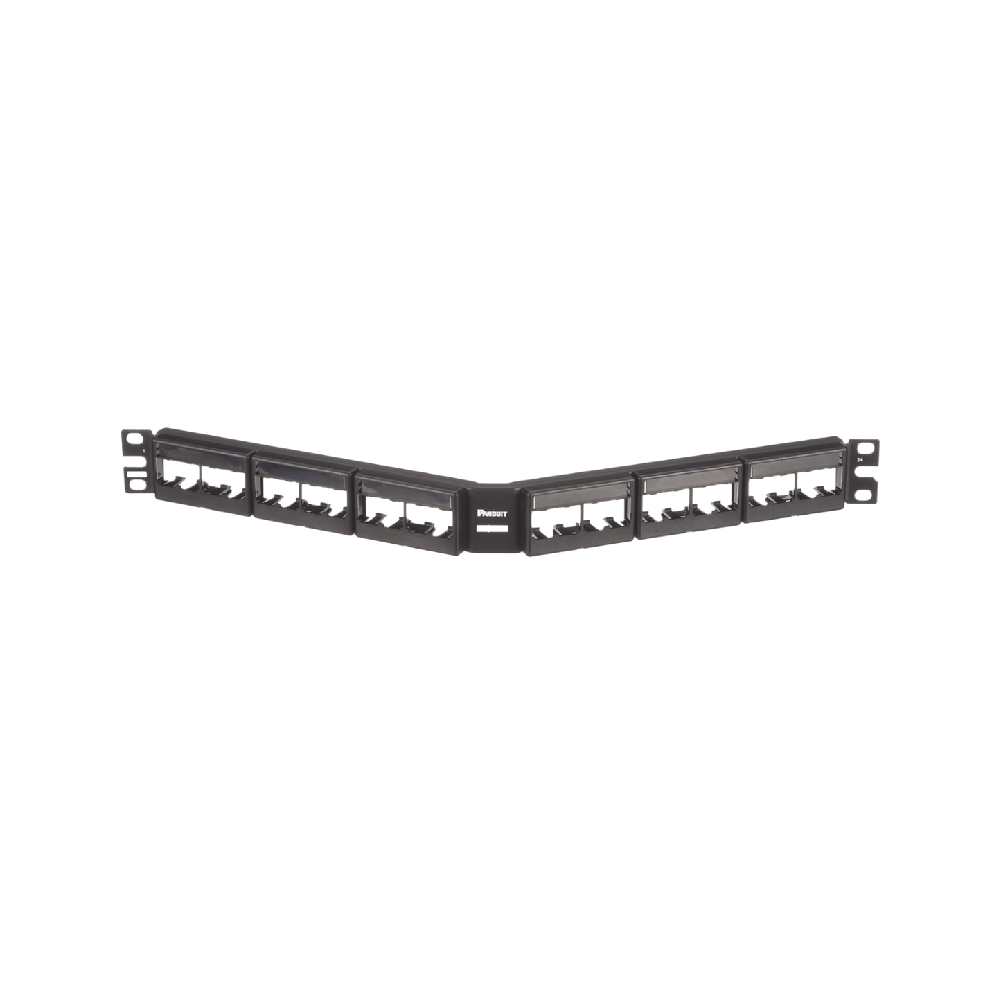 CPPLA24WBLY - Panel de Parcheo Modular Mini-Com (Sin Conectores), Angulado, Sin Blindaje, Con Etiqueta y Cubierta, de 24 Puertos, 1UR