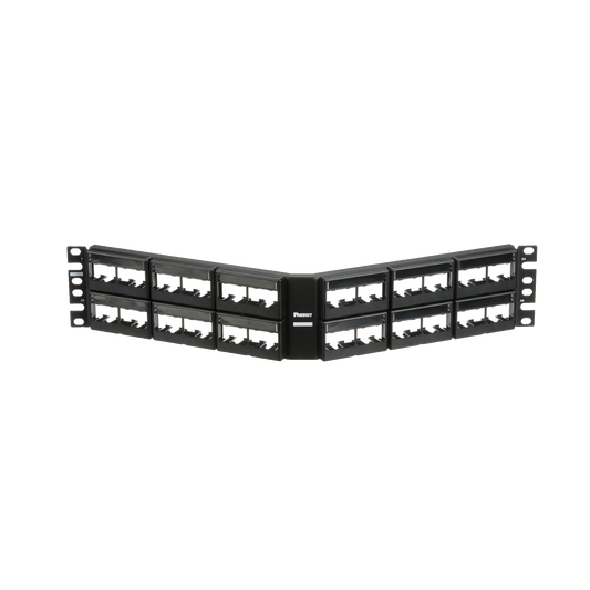 CPPLA48WBLY - Panel de Parcheo Modular Mini-Com (Sin Conectores), Angulado, Sin Blindaje, Con Etiqueta y Cubierta, de 48 Puertos, 2UR
