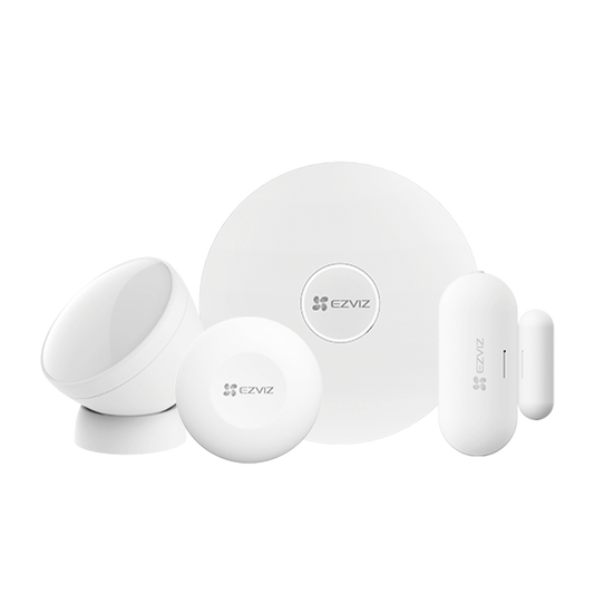 CS-B1 Kit de Alarma Inalambrico / Incluye: 1 Hub, 1 Sensor PIR, 1 Contacto Magnético y 1 Smart Boton / Configuración y Visualización por App Móvil EZVIZ / Protocolo Zigbee