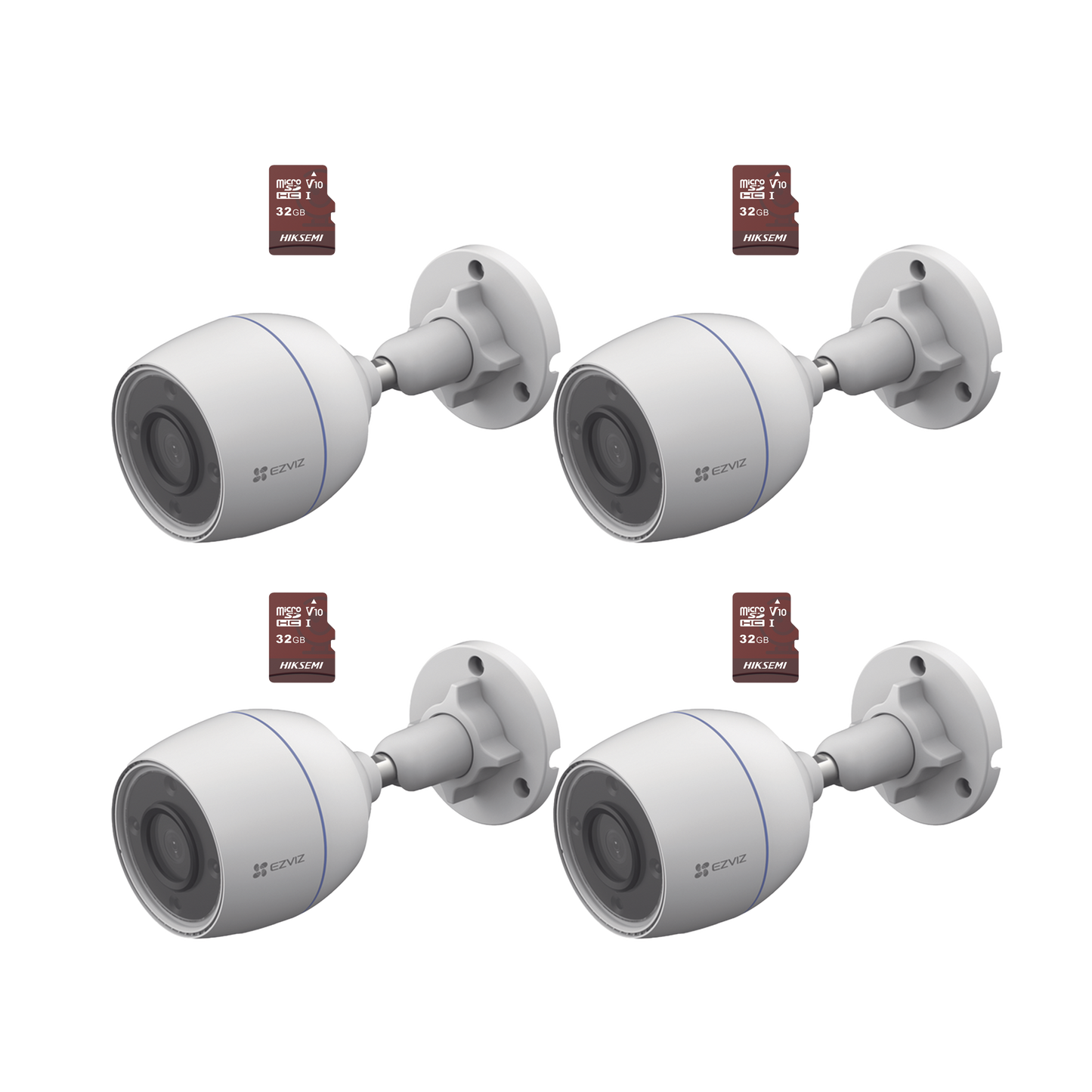 CS-H3C/KM4 Kit de Camaras WiFi, Incluye 4 Piezas CS-H3C y 4 Piezas HS-TF-E1/32G  / Detección de Movimiento