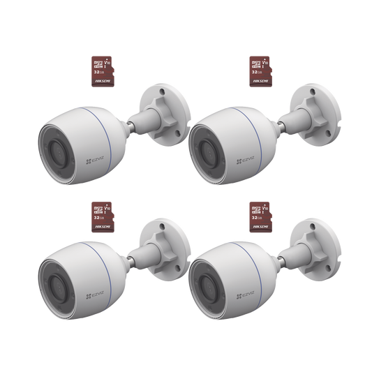 CS-H3C/KM4 Kit de Camaras WiFi, Incluye 4 Piezas CS-H3C y 4 Piezas HS-TF-E1/32G  / Detección de Movimiento
