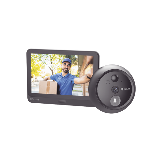 CS-HP4 Videoportero Con Mirilla y Pantalla Wi-Fi de Batería Recargable / Para Instalarse en Puerta / Cámara 1080P / Audio de Dos Vías / Uso en Interior