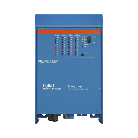 Skylla-i 24/100 / Cargador de Baterías para Ambientes Marinos 24 V, 100 A / Bancos de 500 a 1000 Ah