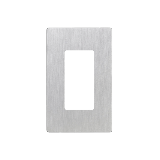 CW1SS Placa de pared 1 espacio, diseño tipo metálico, para atenuador (dimmer), apagador ó control remoto inalámbrico LUTRON.