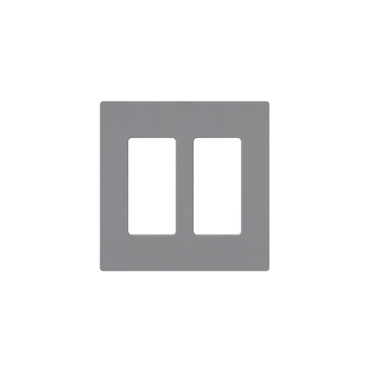 CW-2-GR Placa de pared 2 espacio, para atenuador (dimmer), switch ó control remoto PICO inalámbrico.