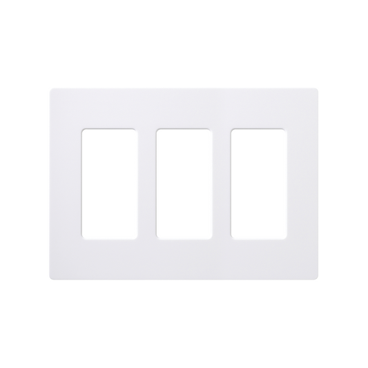 CW3WH Placa de pared 3 espacios, color blanco, para atenuador (dimmer), switch ó control remoto PICO inalámbrico.