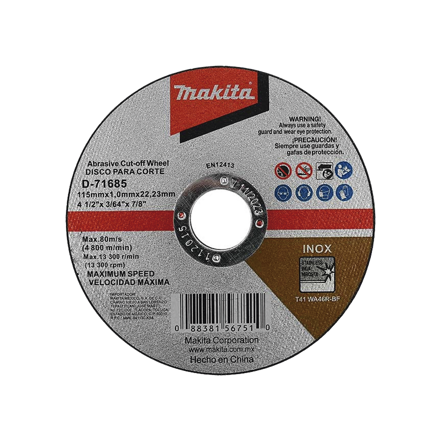 D71685 - Disco 4 - 1/2"/ Inox y Acero