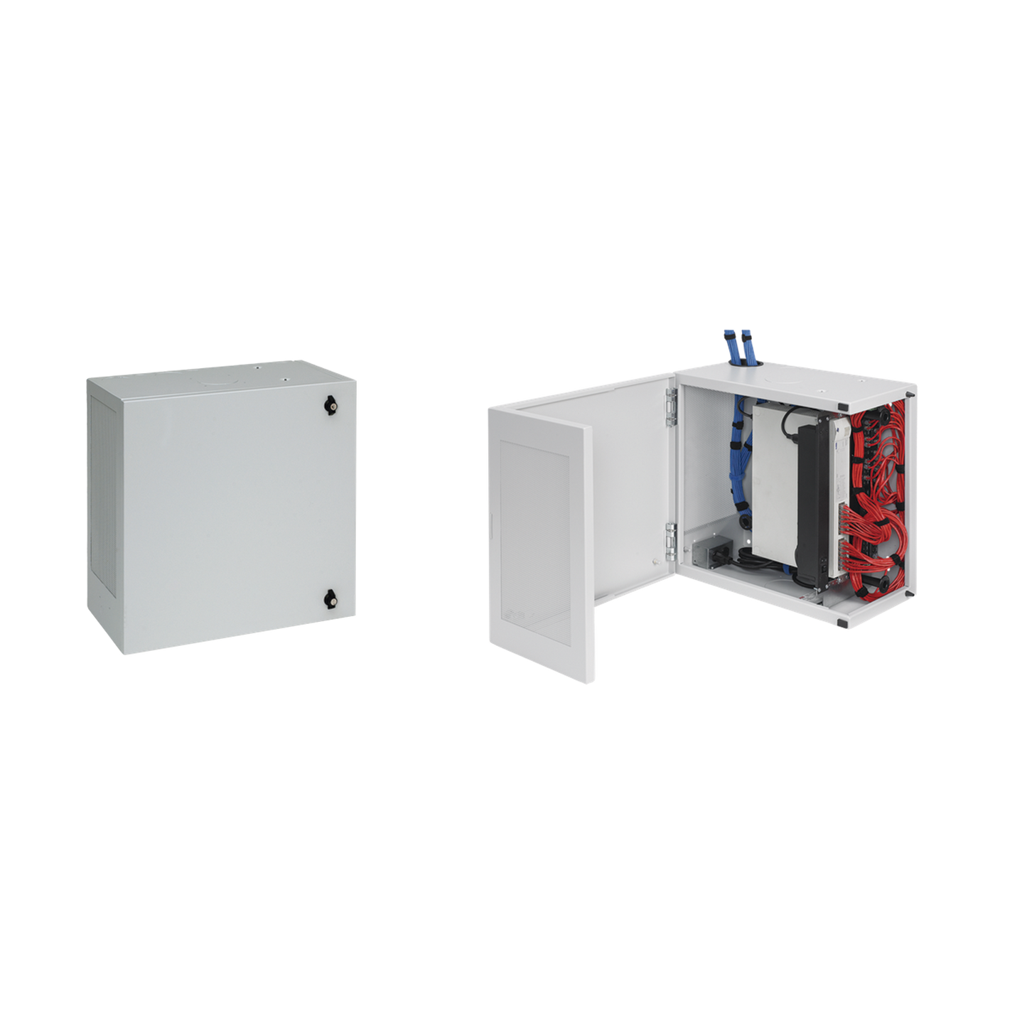 DBL242412G - Gabinete de Montaje en Pared L-Box, 610 x 610 x 313 mm, de Acero, 6 UR, Color gris