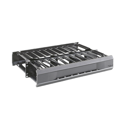 DCHD2 - Organizador de Cables Horizontal CableTek, Doble (Frontal y Posterior), Para Rack de 19in, 2UR