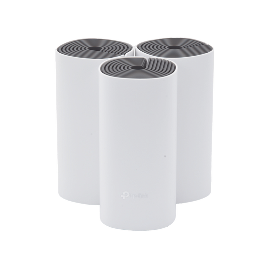 DECOE4-3PACK Kit de Router inalámbrico mesh Deco E4 para Hogar / Doble banda AC 1200  / 2 puertos 10/100 Mbps / Compatible con amazon alexa.