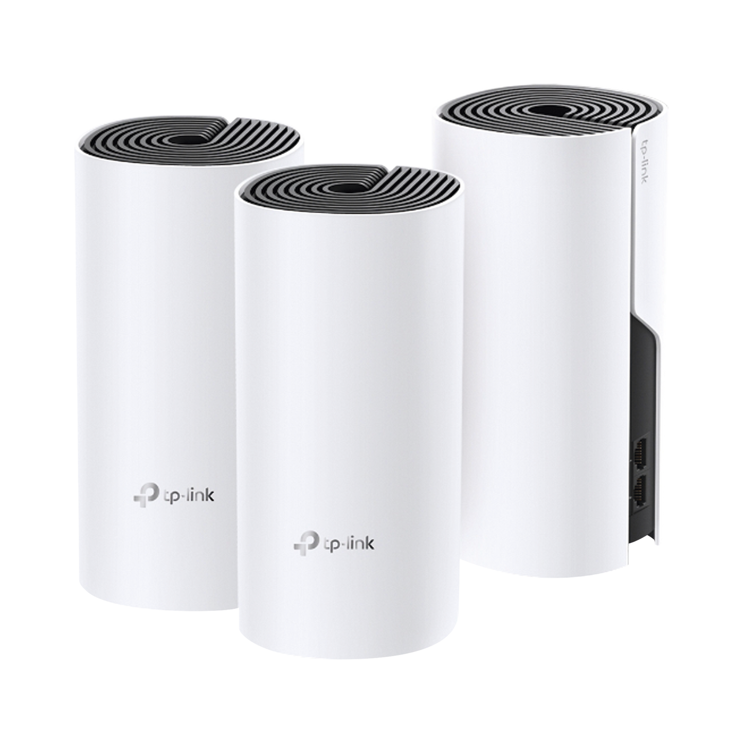DECOM4-3PACK KIT 3 Routers Inalámbricos MESH Interior para Hogar / Doble Banda Wi-Fi 5 AC1200 Mbps / 2 Puerto Gigabit WAN/LAN / 2 Antenas Internas / Administración Mediante la App Deco (iOS, Android)