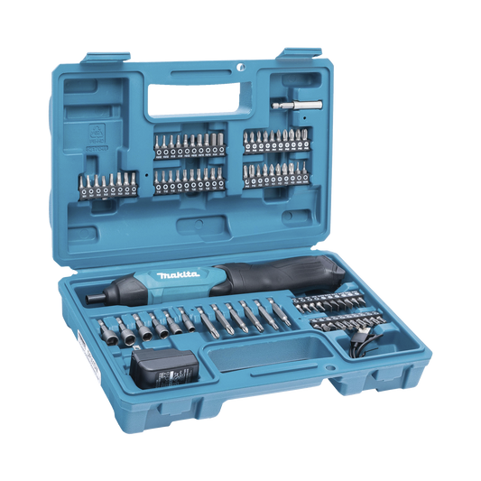 DF-001-DW Atornillador Reversible (Broquero 1/4) de 220 RPM con Cargador USB (Incluye 81 Puntas).