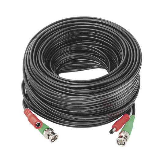 DIY-20M-4K Cable coaxial ( BNC RG59 ) + Alimentación / SIAMÉS / 20 Metros / Aleación Cobre + Aluminio CCA / Para Cámaras 4K  / Uso interior y exterior