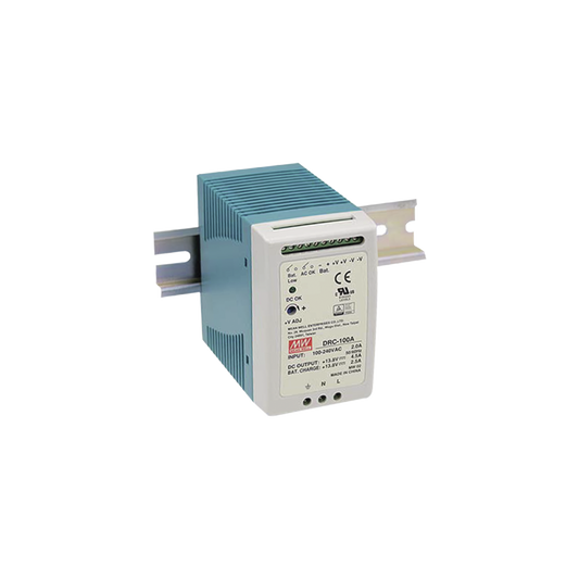 DRC-100-A Fuente de poder Riel Din 12V, 100W con Cargador de Batería