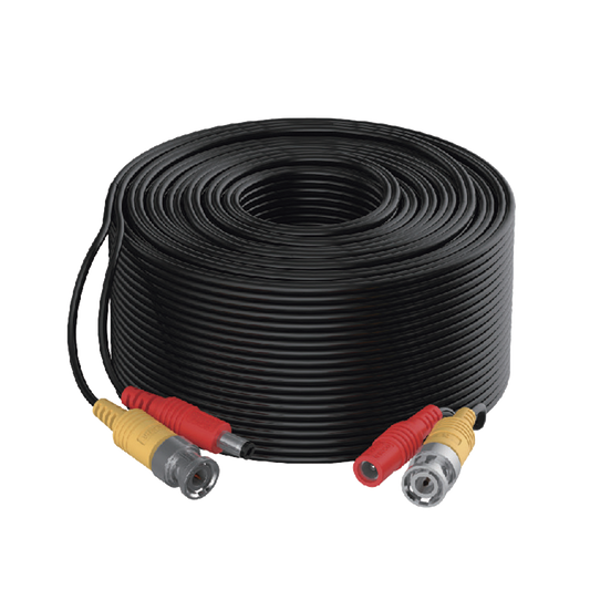 DS-1LH1S2C-20 Cable Coaxial Siames (Mini RG59) + Alimentación / 20 Metros de Distancia / CCA / Soporta 1080p (2 Megapixel) hasta 4K (8 Megapixel) / Uso Interior y Exterior
